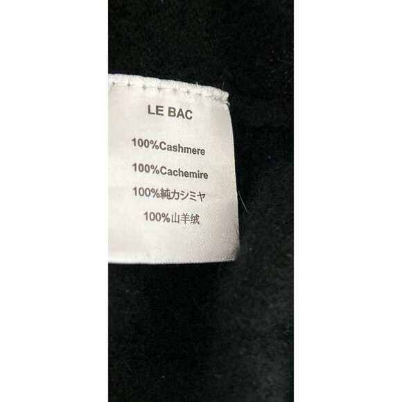 Le Bac Black V-Neck Sweater 100% Cashmere Pullover Long Sleeve L - Picture 7 of 8